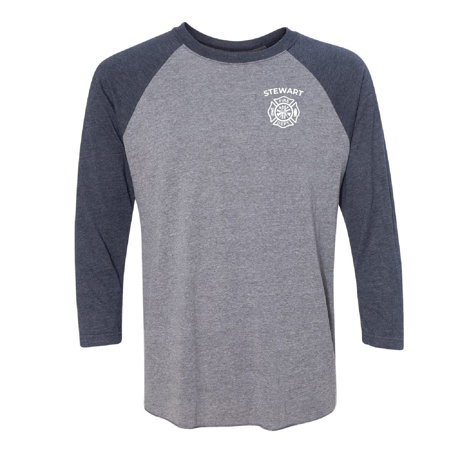 Stewart Fire Department Unisex Tri-Blend 3/4-Sleeve Raglan Tee - DSP On Demand