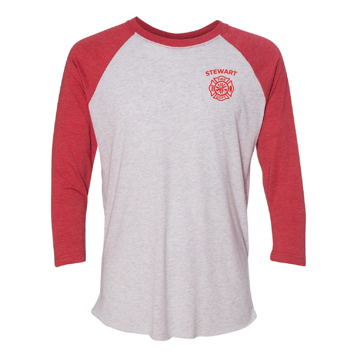 Stewart Fire Department Unisex Tri-Blend 3/4-Sleeve Raglan Tee - DSP On Demand