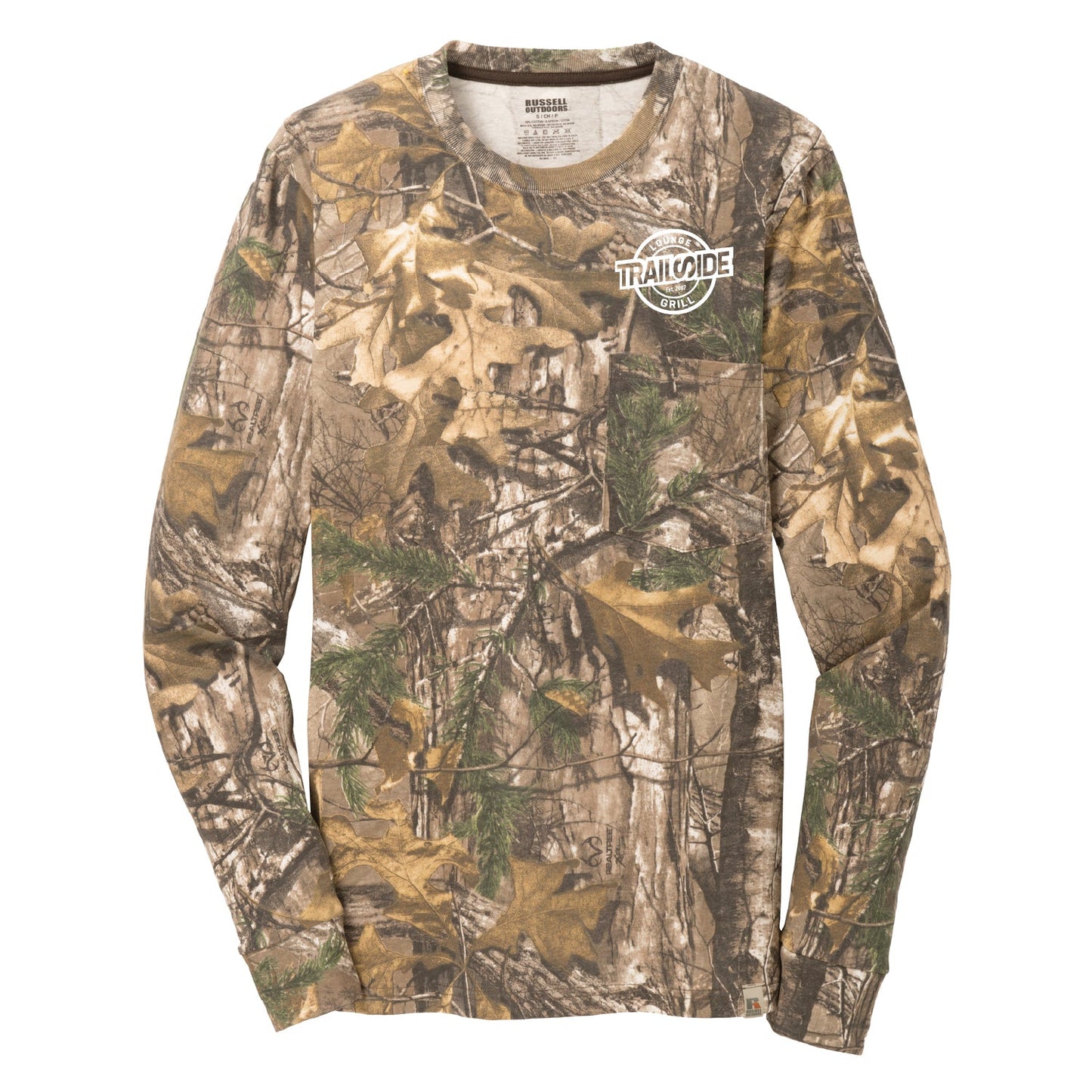 Trailside Realtree® Long Sleeve Explorer 100% Cotton T-Shirt with Pocket - DSP On Demand