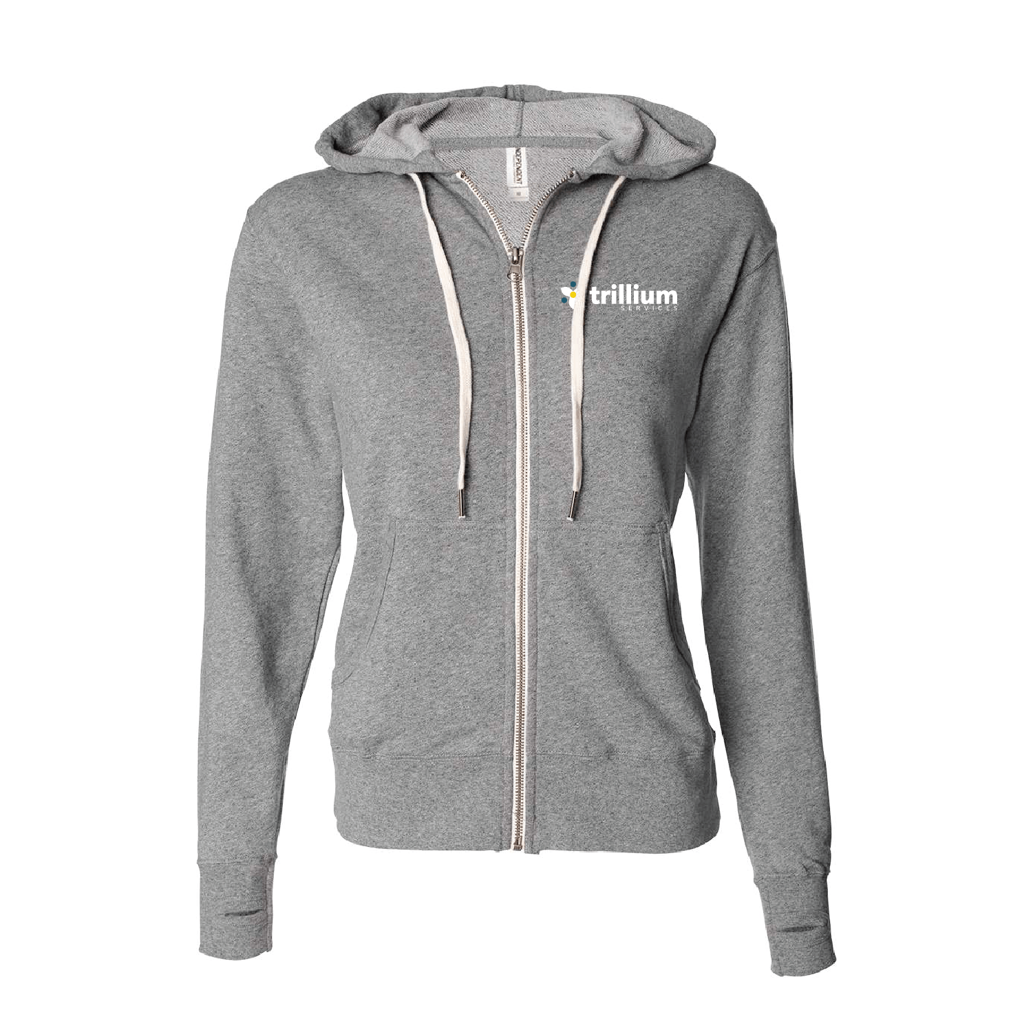 Trillium Services Unisex Heathered French Terry Full-Zip Hooded Sweatshirt - DSP On Demand