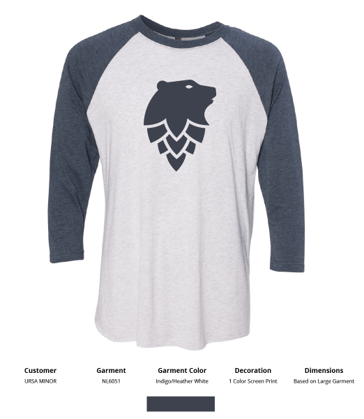 Ursa Bear Hop - Next Level Unisex Tri-Blend 3/4-Sleeve Raglan Tee - DSP On Demand