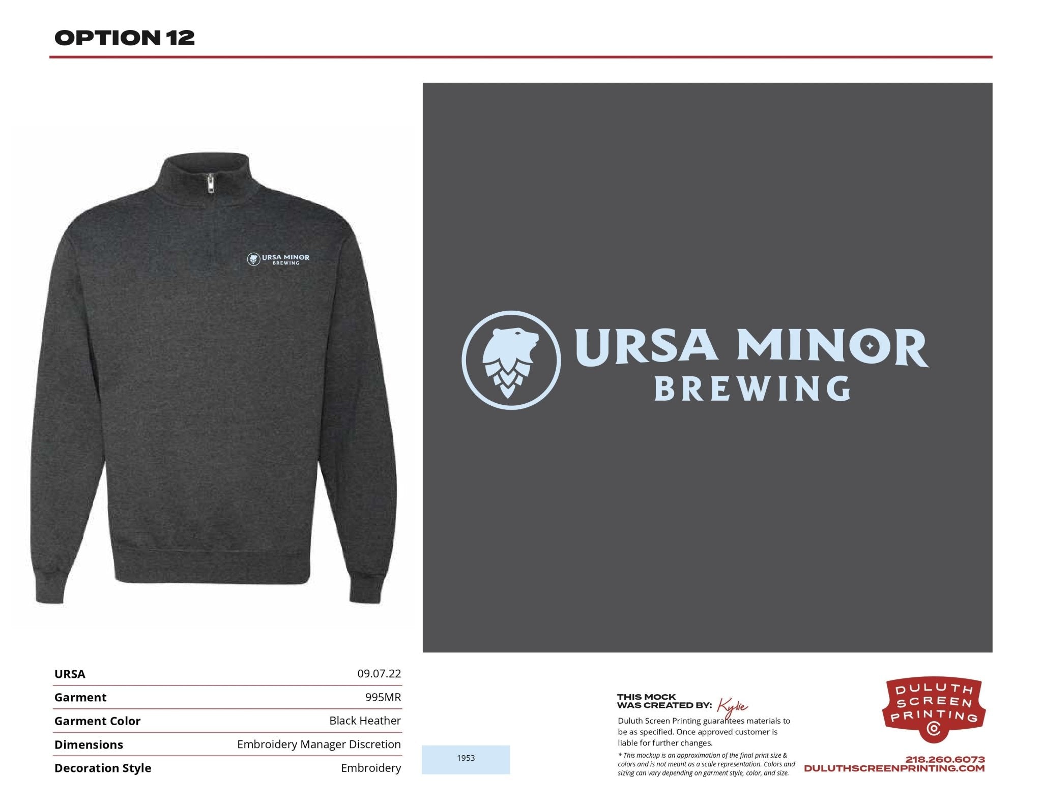 Ursa Black Heather 1/4 Zip - DSP On Demand