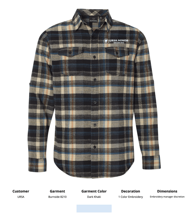 Ursa Burnside - Yarn-Dyed Long Sleeve Flannel Shirt - DSP On Demand