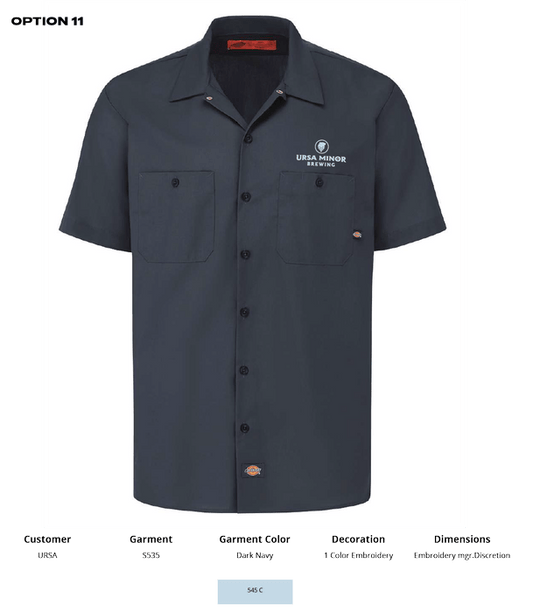 Ursa Dickies - Industrial Short Sleeve Work Shirt - DSP On Demand