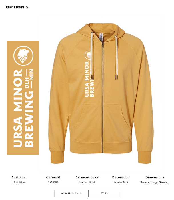 Ursa Independent Trading Co. Icon Unisex Lightweight Loopback Terry Zip Hood - DSP On Demand