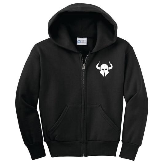 Warrior Brewing Youth Core Fleece Full-Zip Hooded Sweatshirt - DSP On Demand