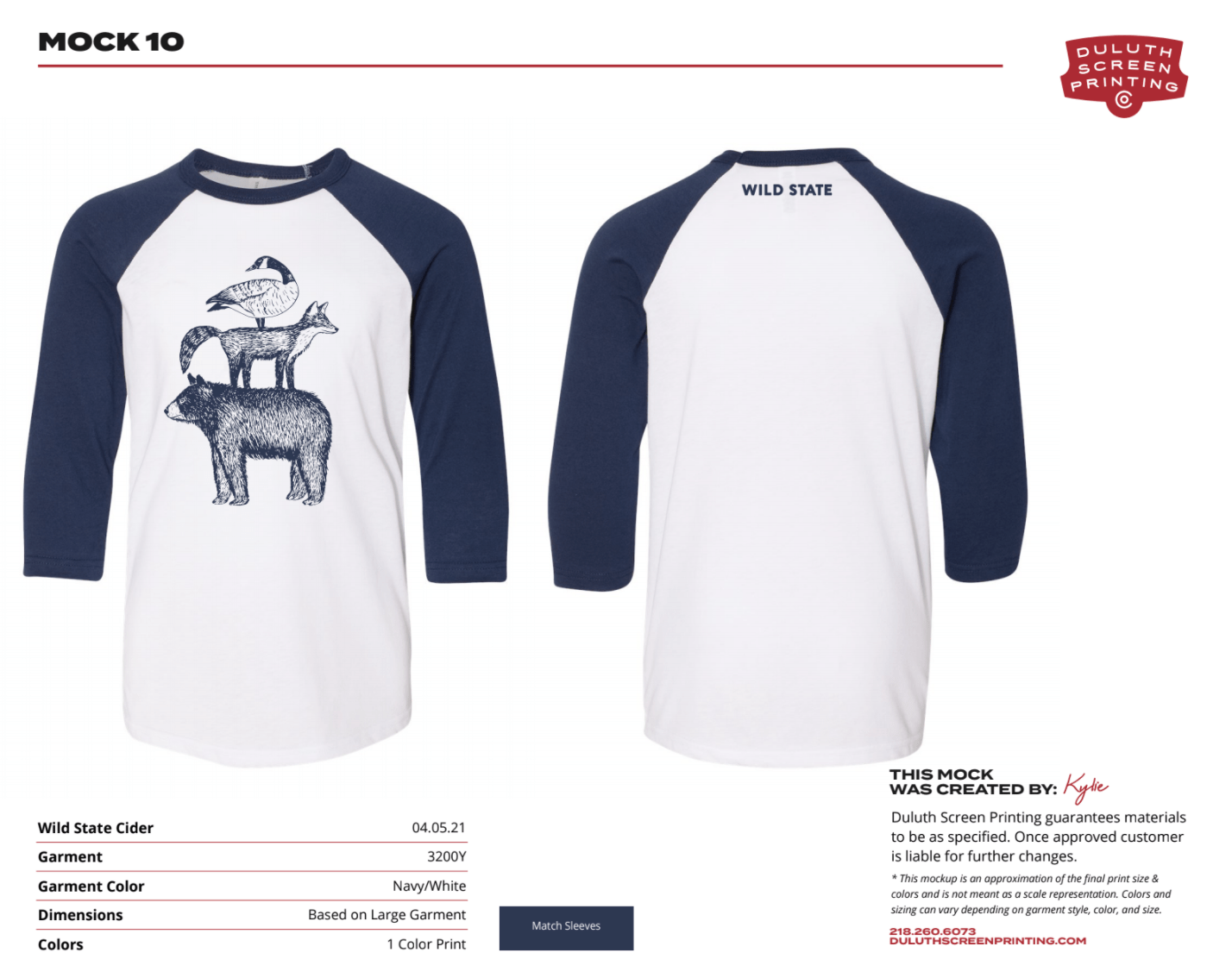 Wild State Bella + Canvas Youth Three-Quarter Sleeve Baseball Tee - DSP On Demand