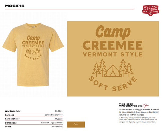 Wild State Camp Creemee Comfort Colors Heavyweight Ring Spun Tee - DSP On Demand