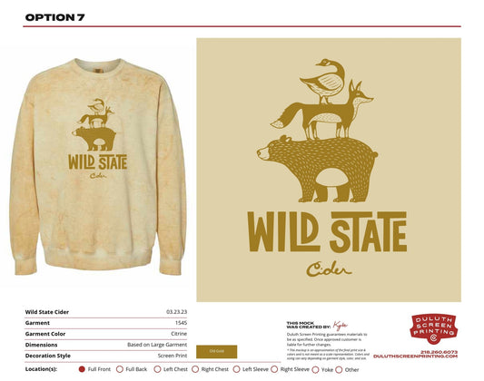 Wild State Citrine Color Blast Crewneck Sweatshirt - 1545 - DSP On Demand