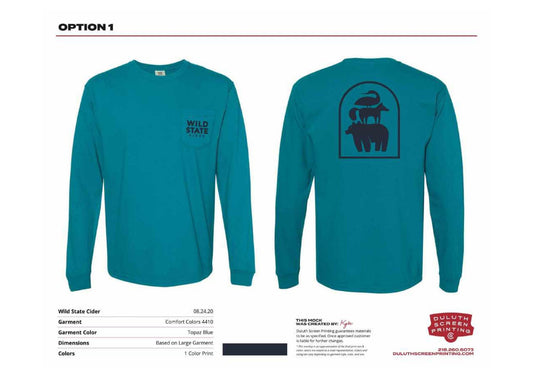 Wild State Comfort Colors Heavyweight Ring Spun Long Sleeve Pocket Tee - DSP On Demand