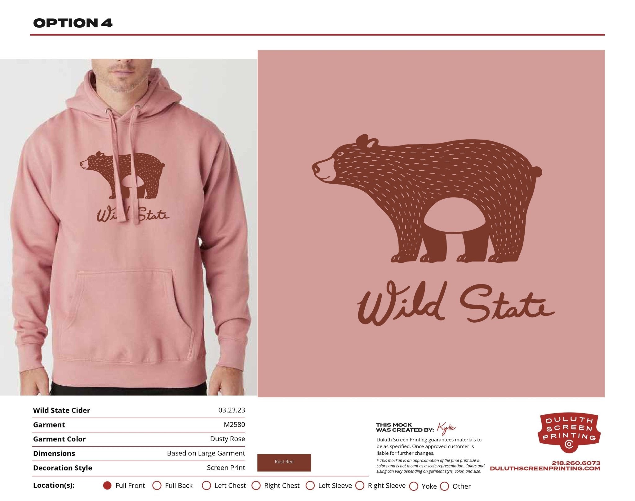 Wild State Dusty Rose Cotton Heritage Hoodie - M2580 - DSP On Demand