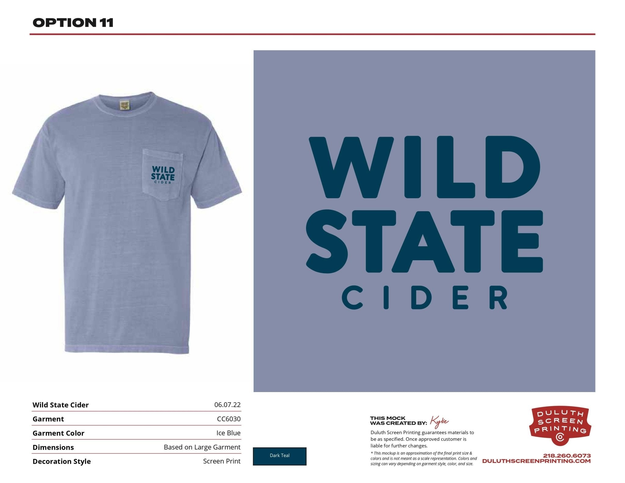 Wild State Ice Blue - Comfort Colors Heavyweight Ring Spun Pocket Tee - DSP On Demand