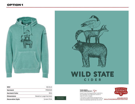 Wild State Independent Trading Co. Unisex Midweight Pigment Dyed Hooded Pullover - DSP On Demand